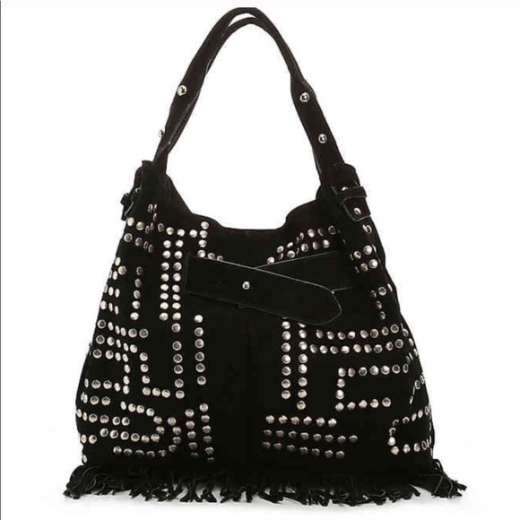 Sam Edelman Suede Leather studded fringe bag - Picture 7 of 8